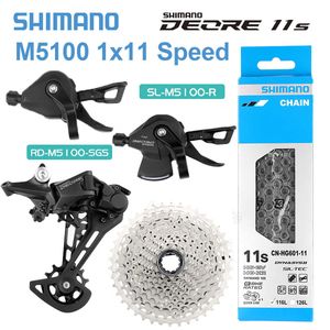 チェーンシマノデア11SグループセットM5100 MTB Derailleur Shifter 11VチェーンHG601自転車カセット11スピードK7マウンテンバイクギアセット0210