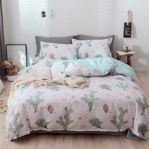 Bedding sets Cotton Comfort 3 4 Pieces Sets Spring Fresh Jungle Printed Duvet Cover Bed Sheet Pillowcases 230210