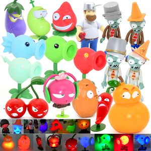 Action Toy Figures Role PLANTS VS ZOMBIES 2 PVZ Complete Set Of Boys Silicone light Anime Children s Dolls Kids Birthday Gifts 230209