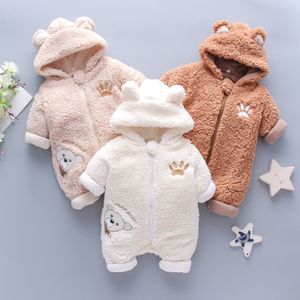 Coat born Baby Spring Winter Clothes Jacket Girls Jumpsuit Boys Soft Lamb Velvet Bear 0 18 Months 230209