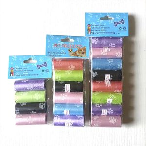 Andra hundförsörjningar 15Bagroll Dog Cat Poop Bag Collector Pet Pick Up Degradable Warbage Bag Bekväm ren avfallsavfall Utomhus Pet Supplies 230210