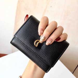Luxury Brand Designer Change Purse Card pack Handbag Women's Leather Short Double Fold Cowhide Thin Black Red Fashion Versatile Lightweight Cute Factory Direct Sale