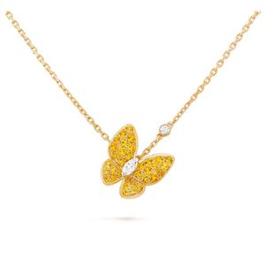 French luxury fashion brand pendant necklace 18k gold 925 silver Crystal diamond butterfly pendant necklace designer for women mens chain wed Valentines Day gift