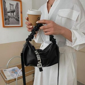 Bolsas de ombro bolsa plissada com strass para moda feminina bolsa corrente de cristal bolsa feminina com alça superior bolsa Hobos