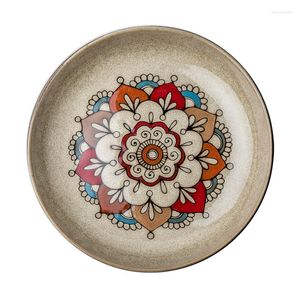 Plates Chinese Tableware Round Ceramic Plate Creative Steak Western Personalized Household Dish 8 Inch