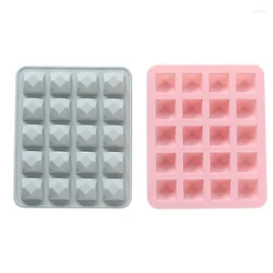 Stampi da forno 20 griglie Diamond Square Vassoio per ghiaccio Stampo in silicone Cube Box Integratore alimentare Fai da te Chocolate Fudge Pastry Maker