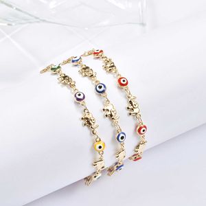 Link Chain LUALA Copper-plated 18K gold Colored Devil's Eye Bracelet Elephant Bracelet Women's European and American Fashion Bracelets G230208