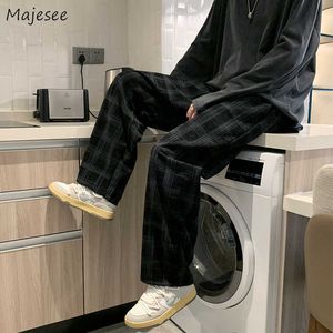 Herrbyxor män drstring brittisk stil rak stilig mode streetwear casual retro corduroy ulzzang all-match teens manlig baggy y2302