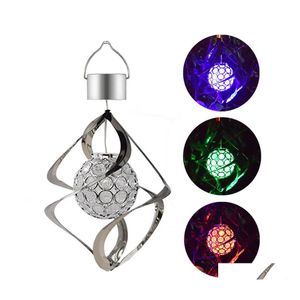 Andra utomhusbelysning LED Solar Light Lamps Hang Ball 7 Color Changing Garden Lights Landscape Lawn Lamp Wall RGB Drop Delivery Dhwlo