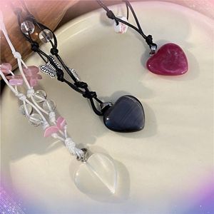 Pendant Necklaces Korean Fashion Coquette For Women Y2k Vintage Heart Fairy Grunge Choker Chain 2000s Aesthetic Harajuku Jewelry