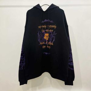 Erkek Hoodies Tişörtü VETEMENTS 2023FW Vital Existence Sanskritçe Mektup Baskı Hoodies Erkek Kadın Yüksek Kaliteli Rahat Kapüşonlu Sweatshirt J230208