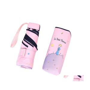 Umbrellas Lism Cartoon Little Prince Umbrella Rain Women Folding Female Sunny Parasol Lovely Paraguas Mini Pocket 211124 Drop Delive Dh8Kf