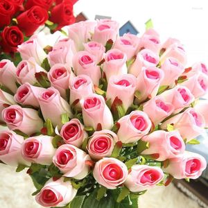 Kwiaty dekoracyjne 24 głowy prawdziwe dotyk jedwabny róża sztuczna impreza domowa bukiet ślubna lub dekoracja prezentu urodzinowego