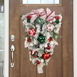 Decorative Flowers Flower Bow Christmas Wreath Navidad Party Wedding Door Window Wall Fireplace Staircase Balcony Garden Decoration