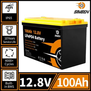 Lifepo4 Battery Pack 12V 100Ah Lithium Iron Phosphate Deep Cycle Battery for RV Boat Motor Inverter Outdoor Camping Solar System