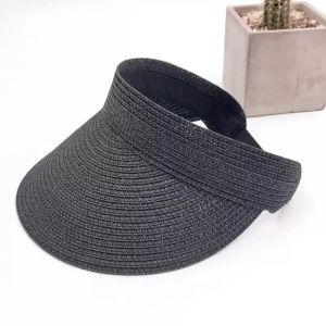 Summer Women Sun Hat Anti UV Kvinna utomhus justerbar handgjorda halmhatt damer mode bokstav tom topp strand visor cap designer hattar hög kvalitet märke logotyp mössor