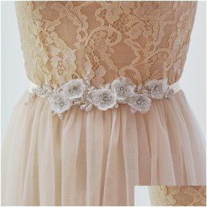 Fusciacche da sposa Cinture di cristallo con fiori per abiti e accessori da sposa Consegna a domicilio Accessori per eventi per feste Dhfcw