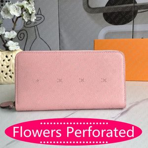 M61867 Portfel zippy perforowany projektant Women Organizer Sprzęgła luksusowa karta mody obudowa moneta torebka mini pochette accessoir204n