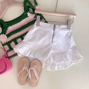 Girls Clothing Summer Flower Embroidery Hollow Crochet Sling French Holiday Vest Lace Pants Set Kids Clothes