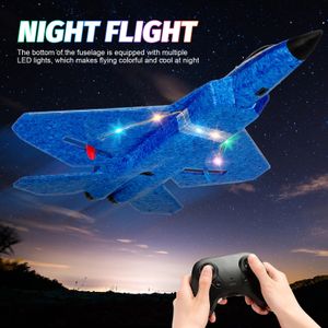 Electric RC Aircraft RC Plane F22 raptor Helicopter Remote Control aircraft 2 4G Airplane EPP Foam plane Children toys 230211
