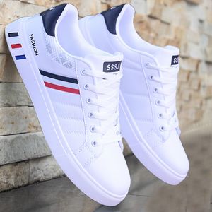 Klädskor vit vulkaniserade sneakers pojkar platt bekväma skor män hösten våren sneakers sapatenis maskulino chaussures 230211