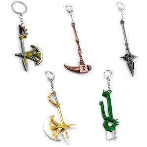 Kluczowe pierścienie Anime Trunket Blak Blak The Seven Deadly Sins Broańs Model Broń Wisior Kluczowy Klucz Keyfob Plecak Łańcuch kluczy Llaveros G230210