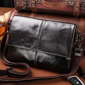 Bolsas de noite Mensageiro ombro masculino de couro genuíno pequeno homem casual homem crossbody for Men bolsas 230210