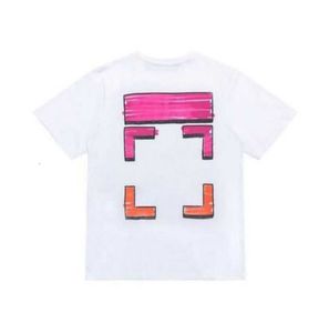 夏のファッションブランドオフメンズTシャツow宗教的な油絵ダイレクトスプレーアローTシャツヒップホップ半袖ルーズメンズトップスTEES女性hu6