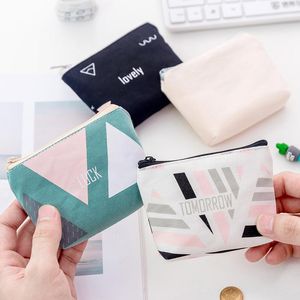 Storage Bags Canvas Coin Purse Holder Sanitary Pad Pouch Cosmetics Organizer Mini Napkin Bag Women WalletsStorage
