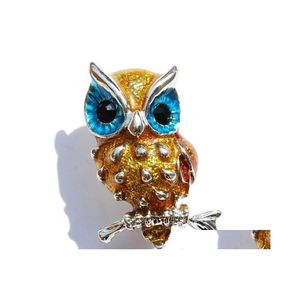 Pins Broschen Brosche Für Frauen Schmuck Retro Kunststoff Strass Kristall Emaille Eule Pins Geschenke Weihnachten Drop Lieferung Schmuck Dhvzz