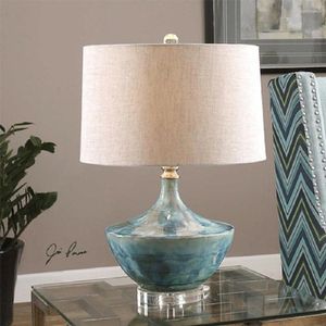 Table Lamps LukLoy American Ceramic Lamp Living Room Bedroom Bedside Modern LED Decorative Light Fixture Dining