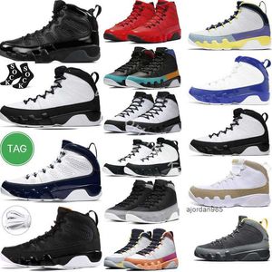 2023 Gold jumpman 9 9s scarpe da basket da uomo Space Jam Chile Red Particle Grey Black Dark Gum Gym RedCharcoal University Pearl Blue UNC scarpe da ginnastica