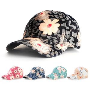 Ball Caps Fashion Colorful Flower Baseball Cap Spring Autumn Trend Lovers Hat Outdoor Sports Justerbara Sun Graffiti Bones 230211