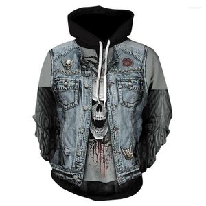 Men's Hoodies 2023 Skull Hoodie Sweatshirt 3D Printing Funny Hip Hop Gothic Autumn Jacket Sportswear