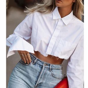 Blusas femininas camisas femininas manga longa coreana k-pop camisa moda fadies club street Sexy short white top blusa primavera tops summer 230211