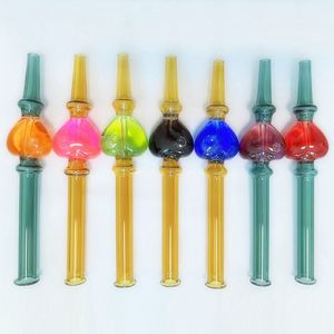 Latest Colorful Smoking Glass Heart LOVE Diamonds Style Freezable Liquid Filling Filter Nails Tip Straw Waterpipe Hookah Oil Rigs Bong Cigarette Holder Pipes Tube