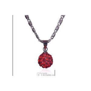 Collane con ciondolo Girocollo Catene di diamanti Collana Imitazione Ladies Sier Charms Sfera di cristallo Catena Drop Consegna Gioielli Pendenti Dho5X