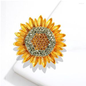 Broszki krysztonowe i szpilki Salik klip duży kwiat kryształowy broszka dla kobiet mody pin biżuteria prezenty dziewczyna