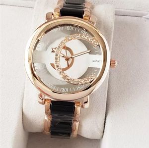 Designer Fashion Orologio al quarzo Modello Logo Donna Gioca cinturino in ceramica stile Elmas in cristallo CH07