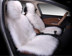 Car Seat Covers 5 Seats Australian Sheepskin Cover Set Universal Artificial Plush Cushion Protect Auto Accessories Interior4974199