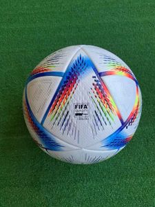 Pallone da calcio Prodotti di vendita piacevoli Logo personalizzato Stampato Scuola Formato ufficiale 5 Coppa del mondo PU Calcio per allenamento AL HILM e AL RIHLA