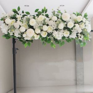 50/100cm de luxo peônias de seda artificial rosa flor linha arranjo suprimentos para casamento arco pano de fundo peças centrais diy adereços