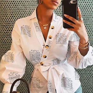 Women's Blouses & Shirts Long Sleeve Fashion Women V Neck Tops Blusas Mujer De Moda Bandage Streetwear Outfits Clothes Stre22