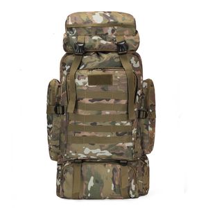 Schultaschen 80L Wasserdichte Tarnung Taktischer Rucksack Große Kapazität Männer Armee S Camping Outdoor Bergsteigen Tasche 230210