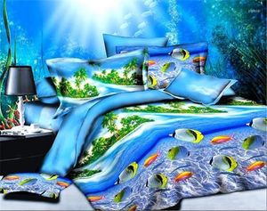 Bedding conjuntos de roupas de cama 200 230cm Tampa 3D de fibra superfina para quartos Dolphin Jacquard Black White Super King Size