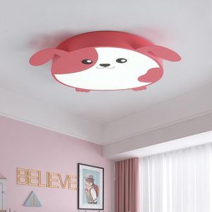 Plafoniere Modern Led Light Camera dei bambini Pink Green Dog Lightis per bambini Baby Bedroom Home Lighting Lampada decorativa