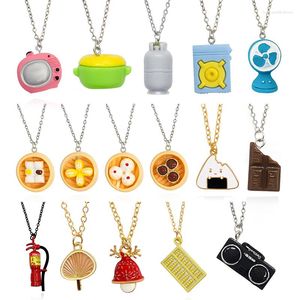 Pendant Necklaces Fashion Necklace Steamed Cake Radio TV Fan Gas Cooker Light Bulb Abacus Fire Extinguisher Chocolates Sushi Drop