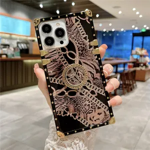 Fashion Leopard Print Phone CAS för iPhone 15 15Pro 14 14Pro13 12 11Pro XS XR Målad Dream Catcher Galaxy S24 S23 S22 S21 Obs 20 10 Mönster TPU Soft Cell