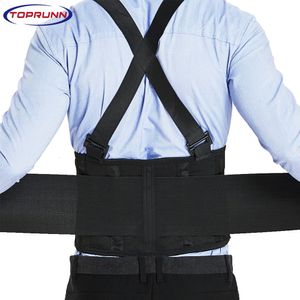 Waist Support Adjustable Waist Support Belt Industrial Work Back Brace Lumbar Fitness Weightlifting Back Belt with Shoulder Straps 230210