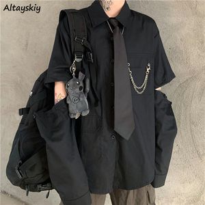 Kadınlar bluzlar gömlek gömlekler kadın bf tarzı harajuku içi boş out tasarım şık unisex tear the street giyim üst eşleşmesi moda moda basit kadın bluz 230211